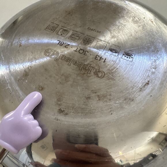 CALPHALON Stainless Steel Chef's Pan 143 Sautepan 3 Quart 2.8L Lid Included - Picture 9 of 10